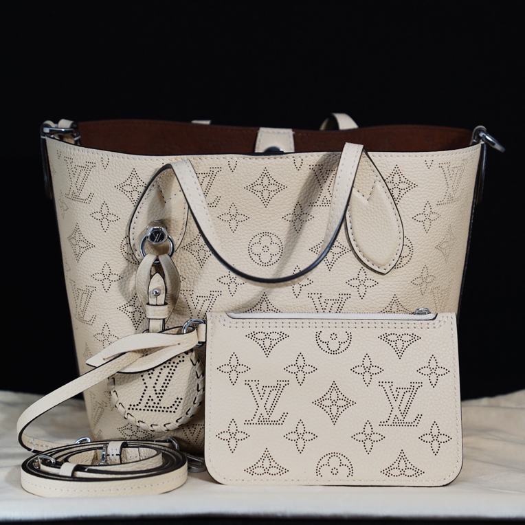 99新 LouisVuitton/路易威登 月光女神全皮镂空菜篮子牛皮 芯片款