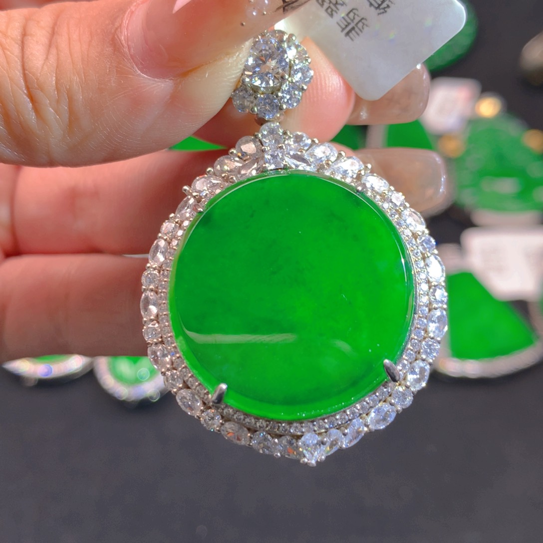 翡翠颈饰银S925镶嵌1111111111