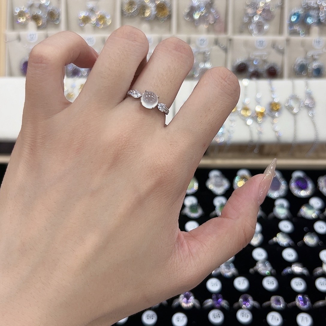 水晶戒指银S925镶嵌