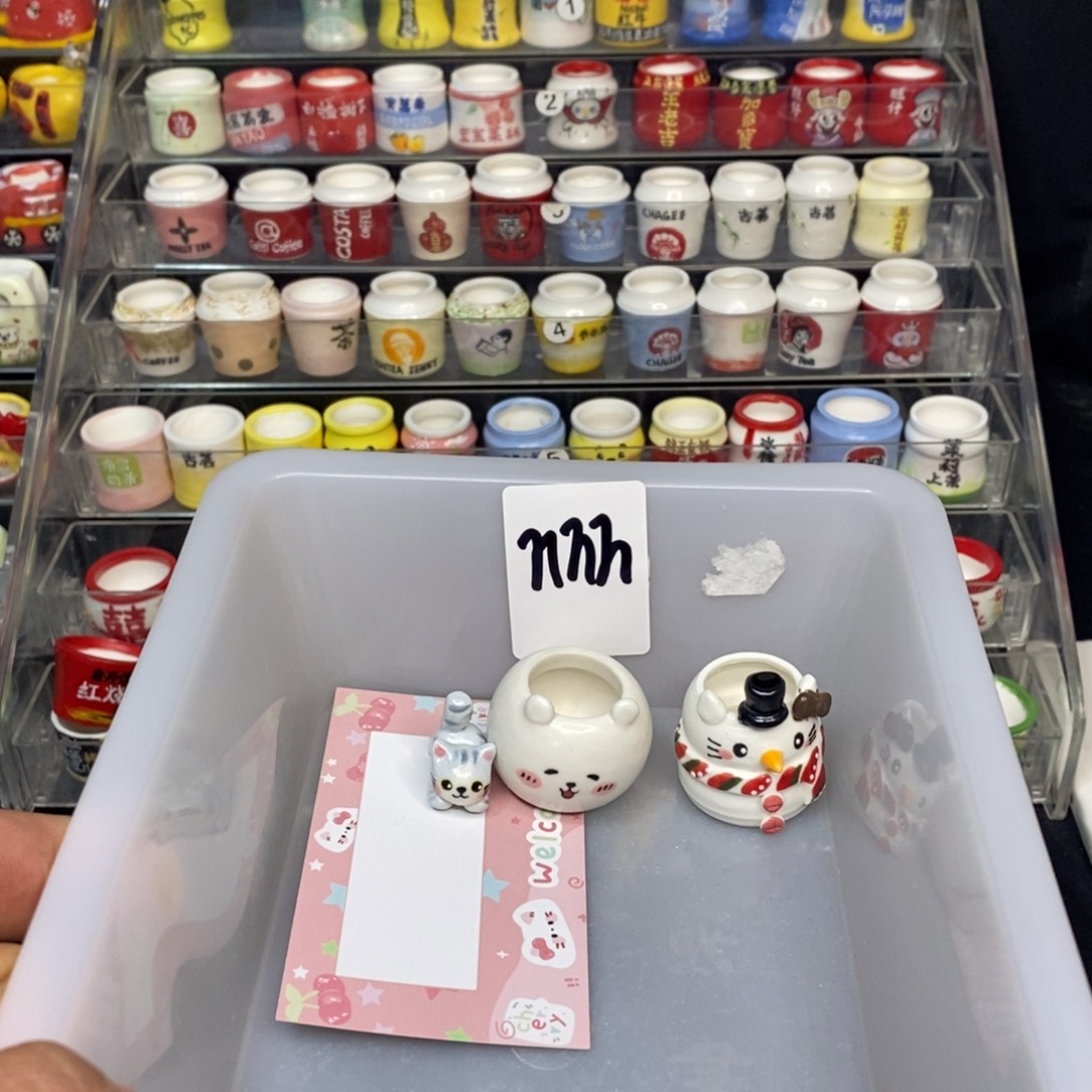 n***n手捏釉烧拇指花盆3只