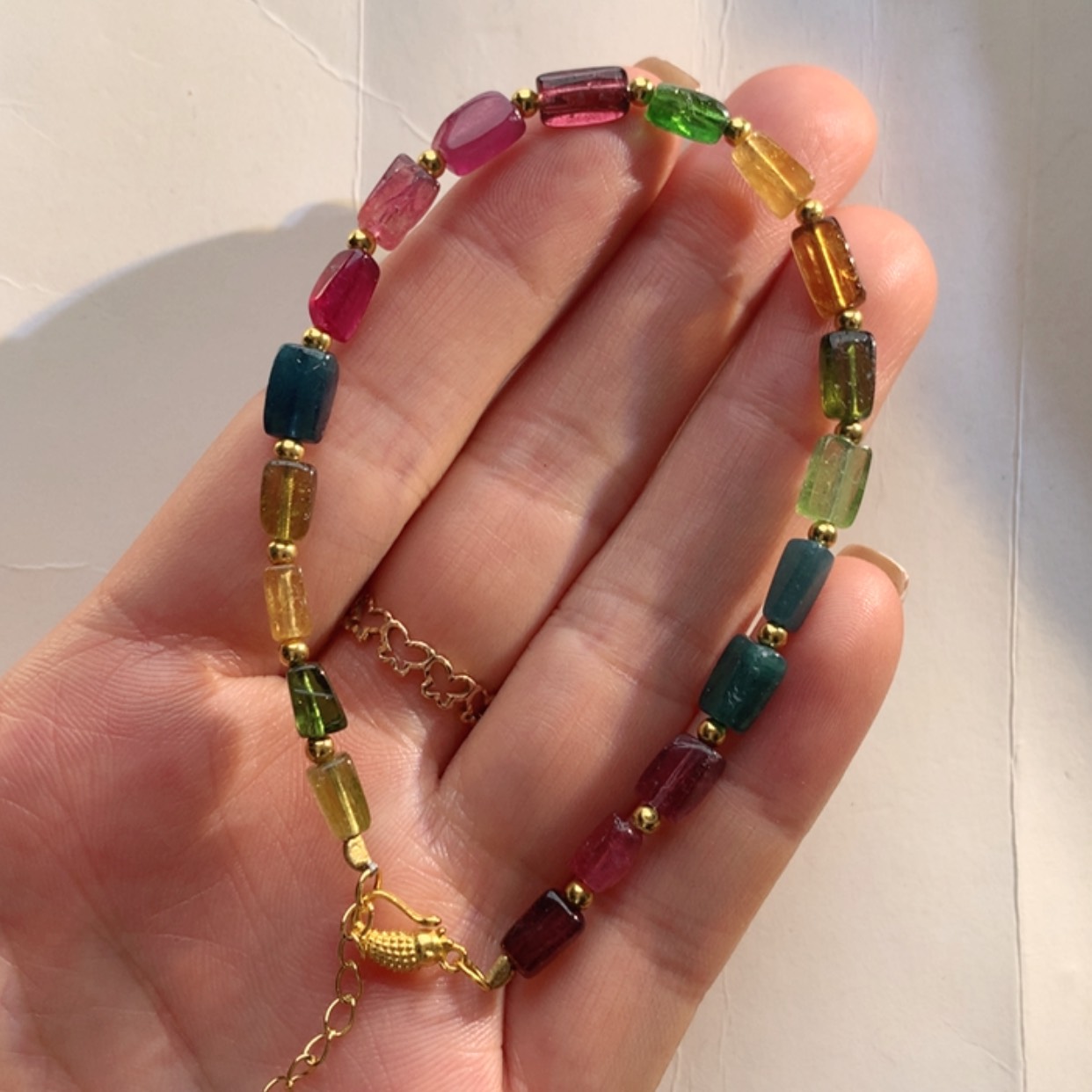 【闪购商品】碧玺手链银S925镶嵌碧玺手链