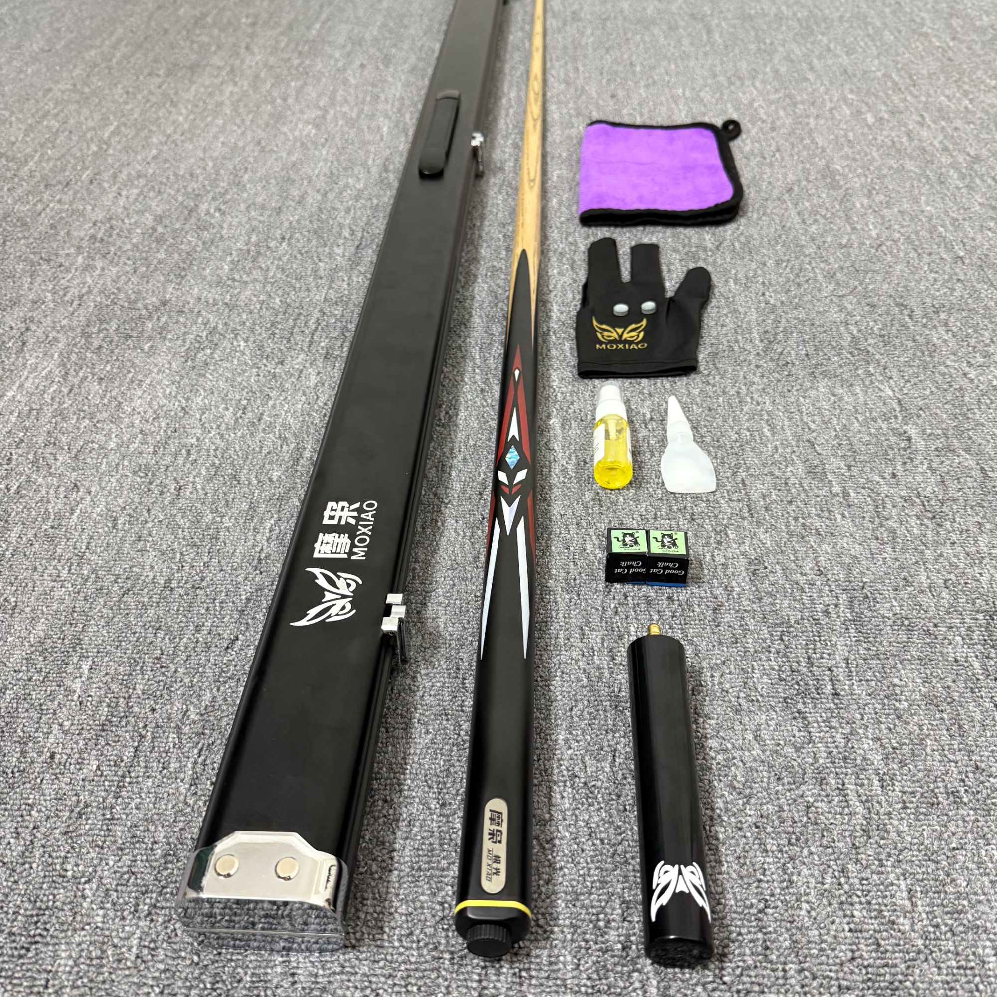 新款松力道摩枭极光1台球杆带编码同款印花一体杆中式黑八台球杆