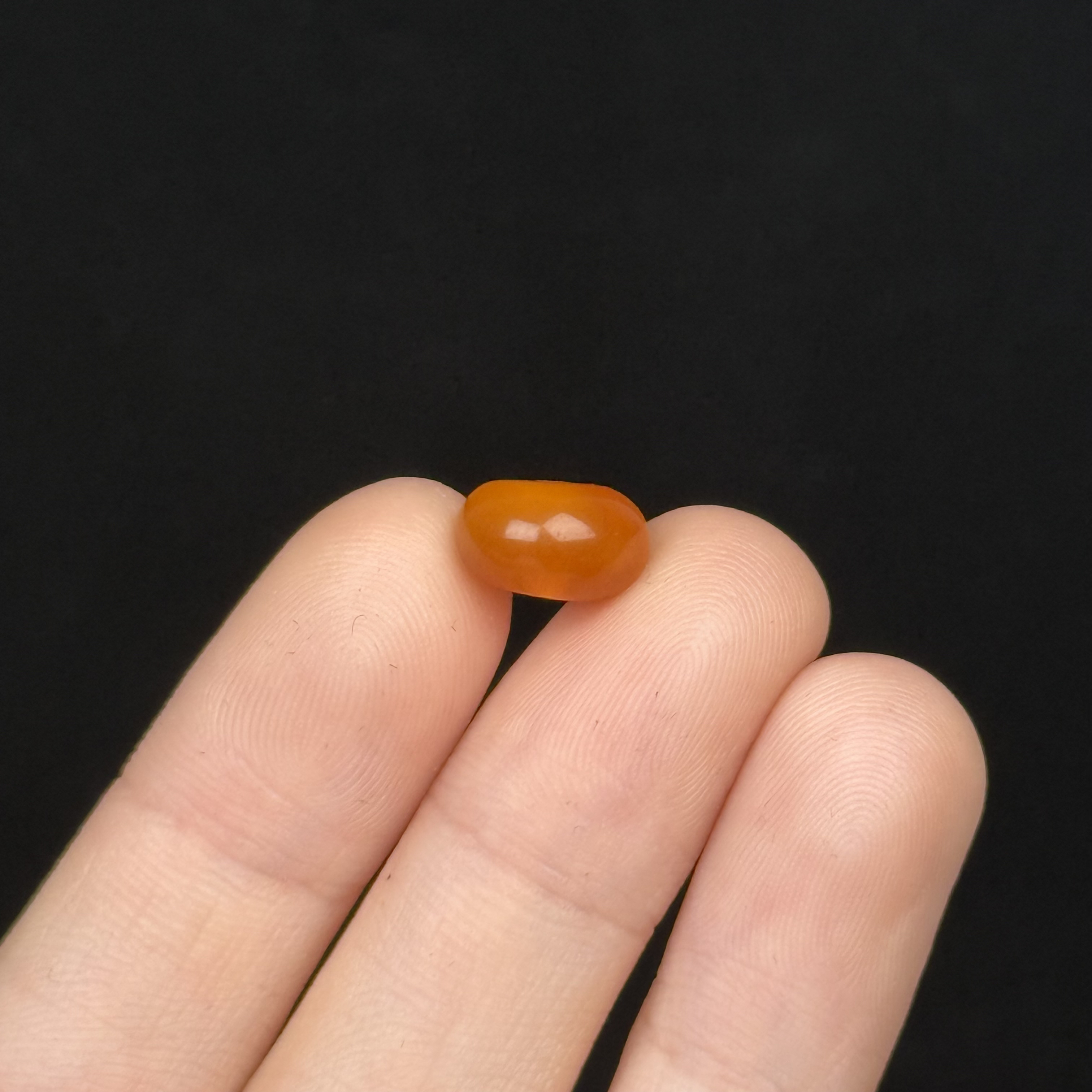 D7150天然原矿蜜蜡 鸡油红墩子10.3*6.2mm 支持鉴定 假一罚十