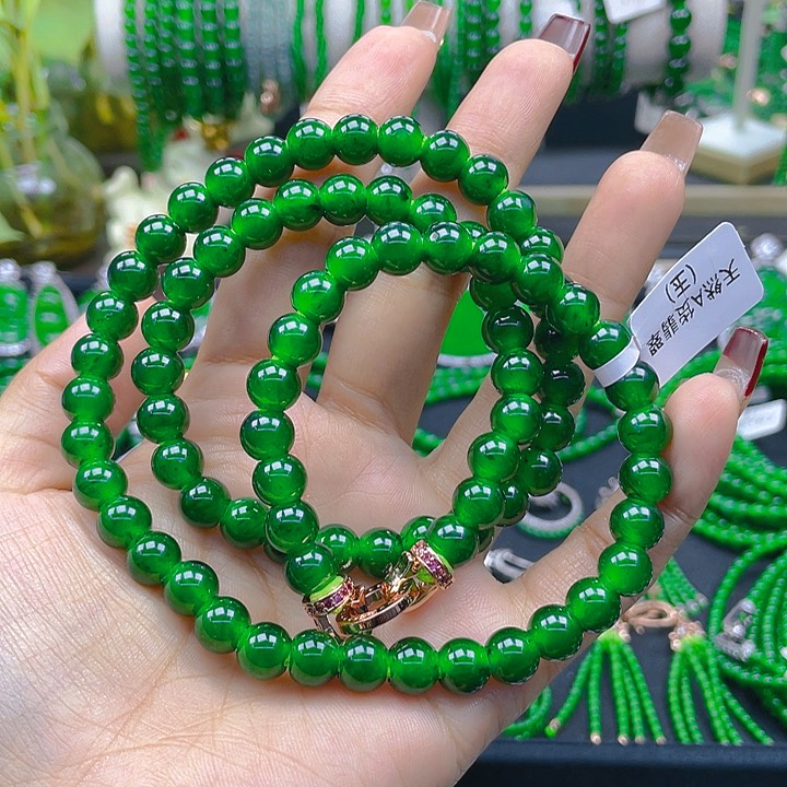 翡翠颈饰未镶嵌圆珠项链8