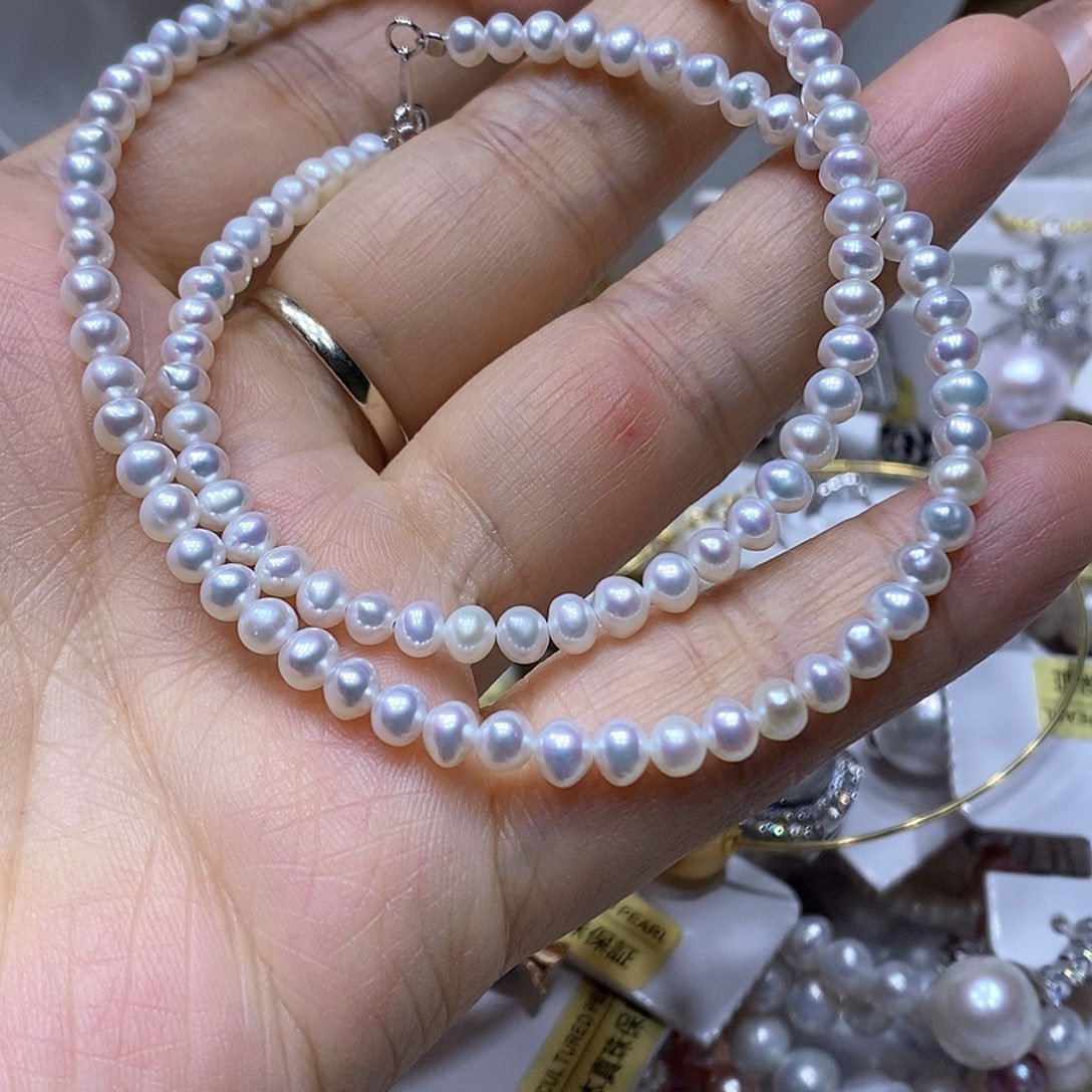 淡水珍珠吊坠银S925镶嵌