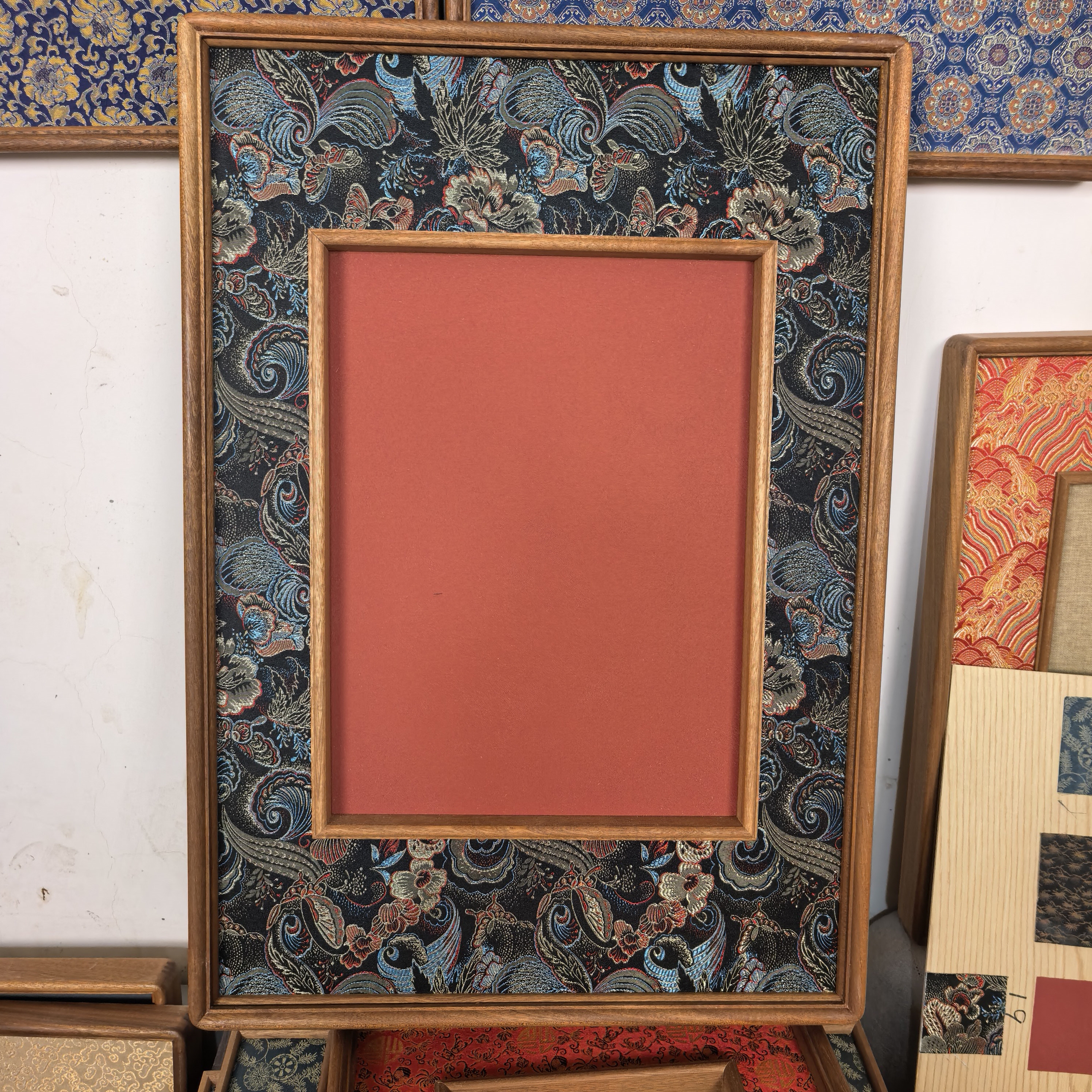 凤蝶墨韵45x65内30x40红高端乌檀木下凹2.5公分榫卯框中框