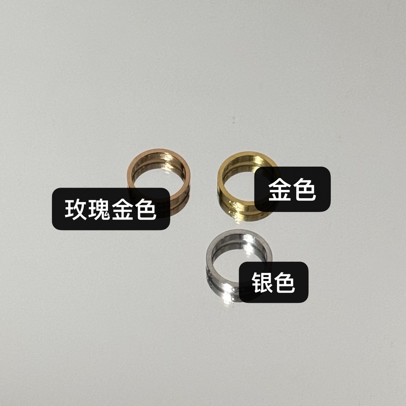 钛钢戒指 k戒指不掉色可洗澡