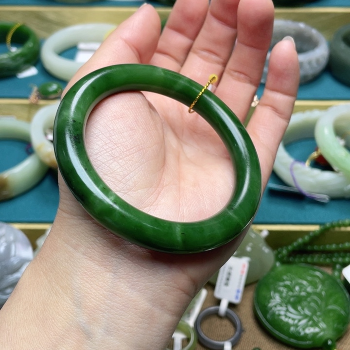 和田玉手镯54+圈口 编号57未镶嵌