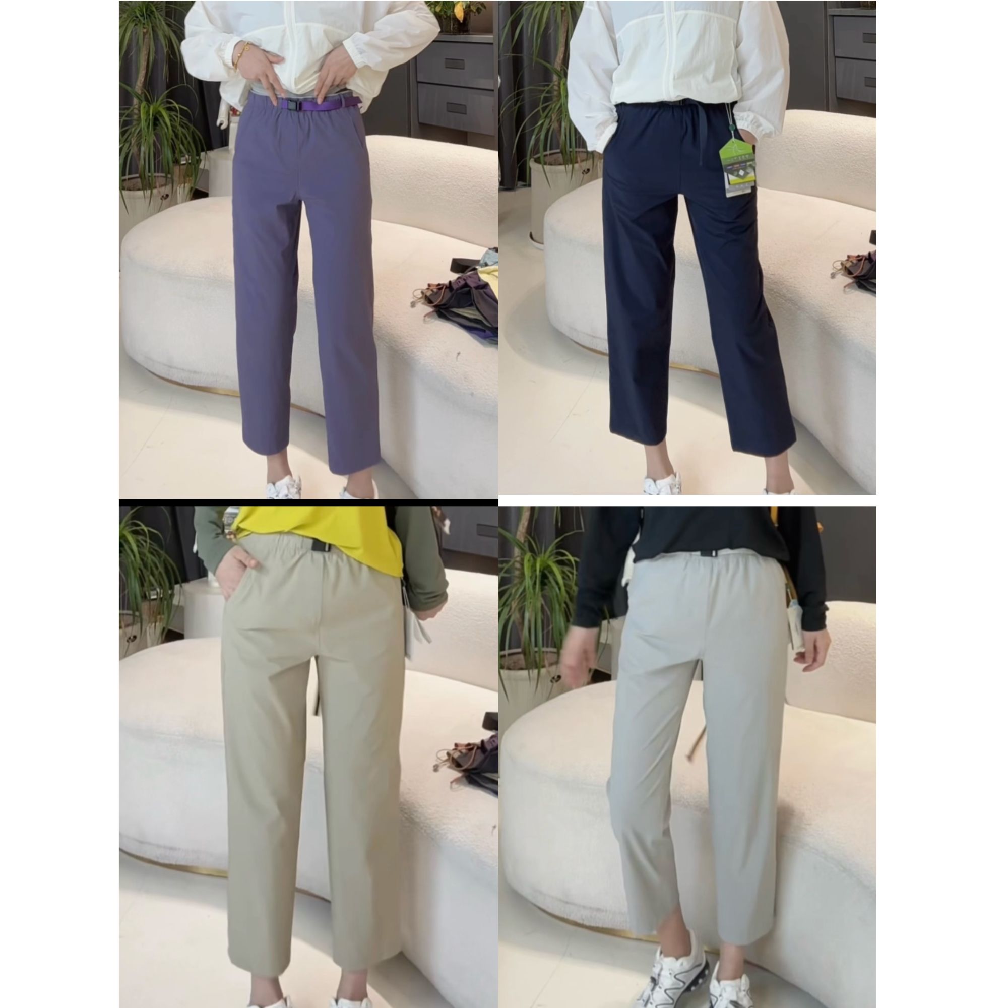 Roadbrook绿波品牌单 户外速干防泼水女士运动透气软壳休闲九分裤