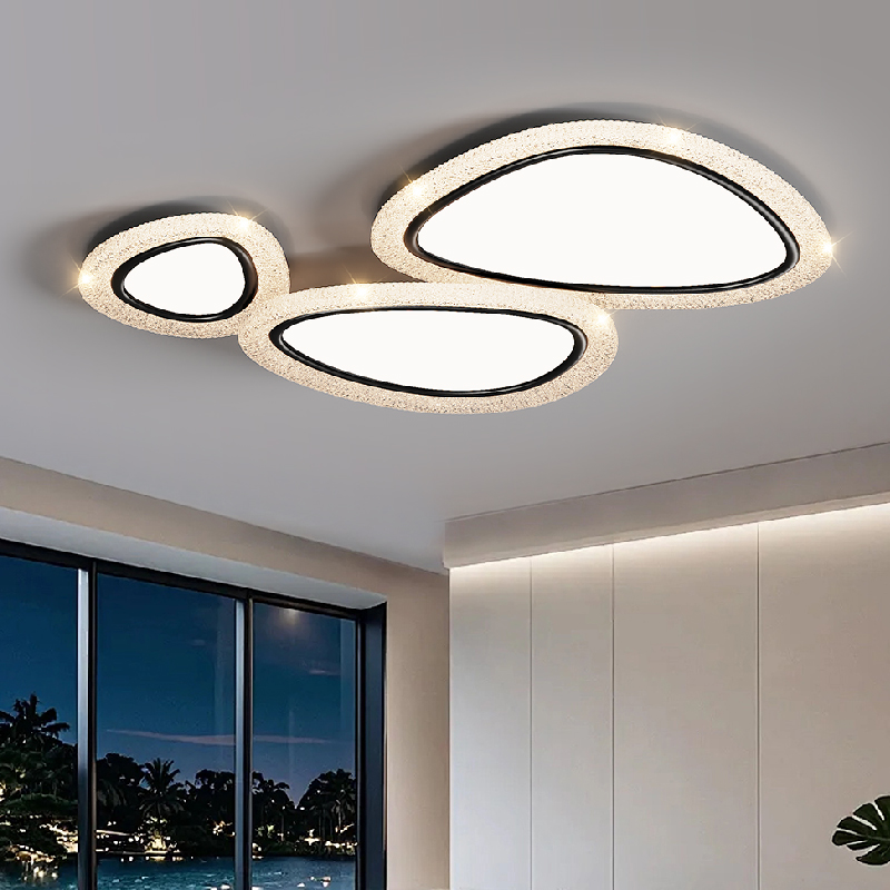 鹅卵石客厅吸顶灯现代简约轻奢大气2025新款客厅主灯卧室全屋灯具