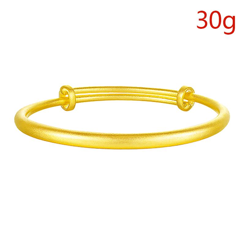 【中金猫】黄金手镯古法足金推拉手镯子计价结婚三金SJBA00204