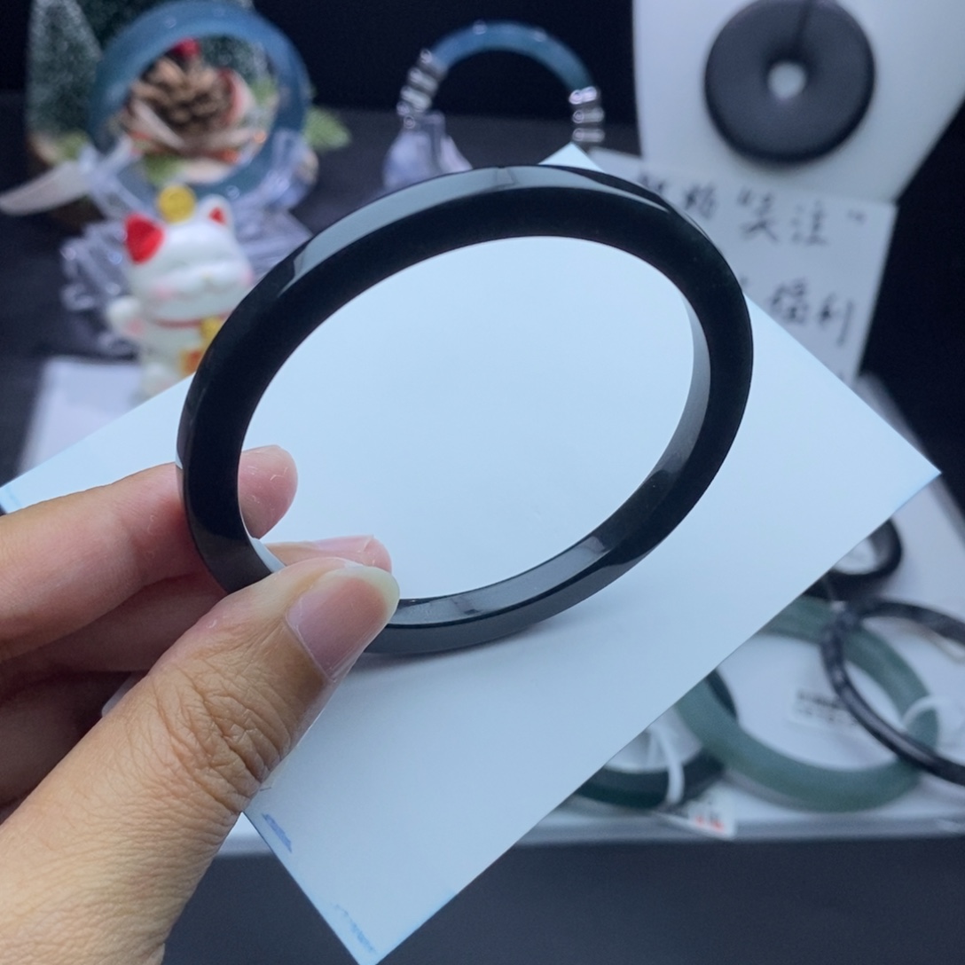 定制翡翠未镶嵌成品买断亮面黑乌鸡57