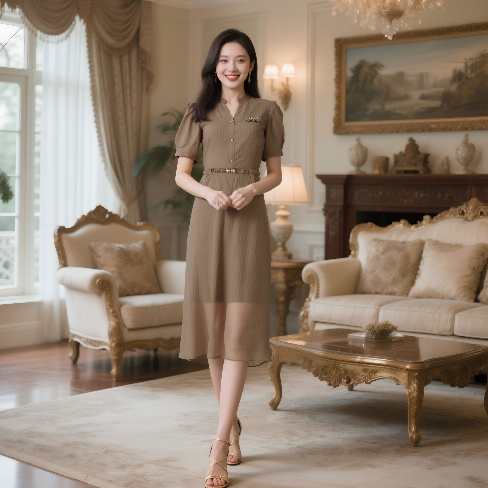 W720时尚百搭休闲款连衣裙显瘦新款长裙