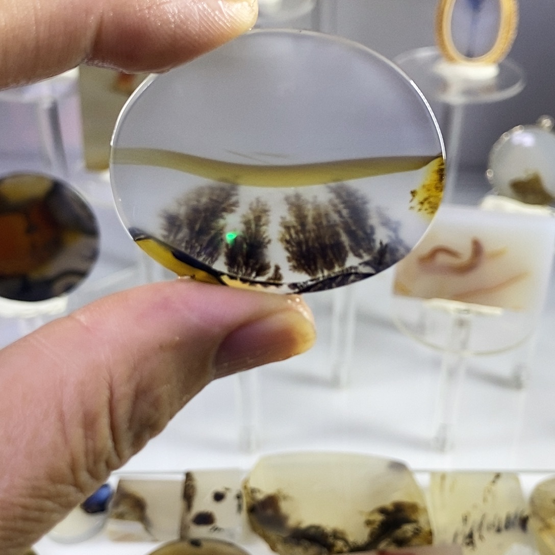 合成碳硅石非金属时尚图纹画面石饰品