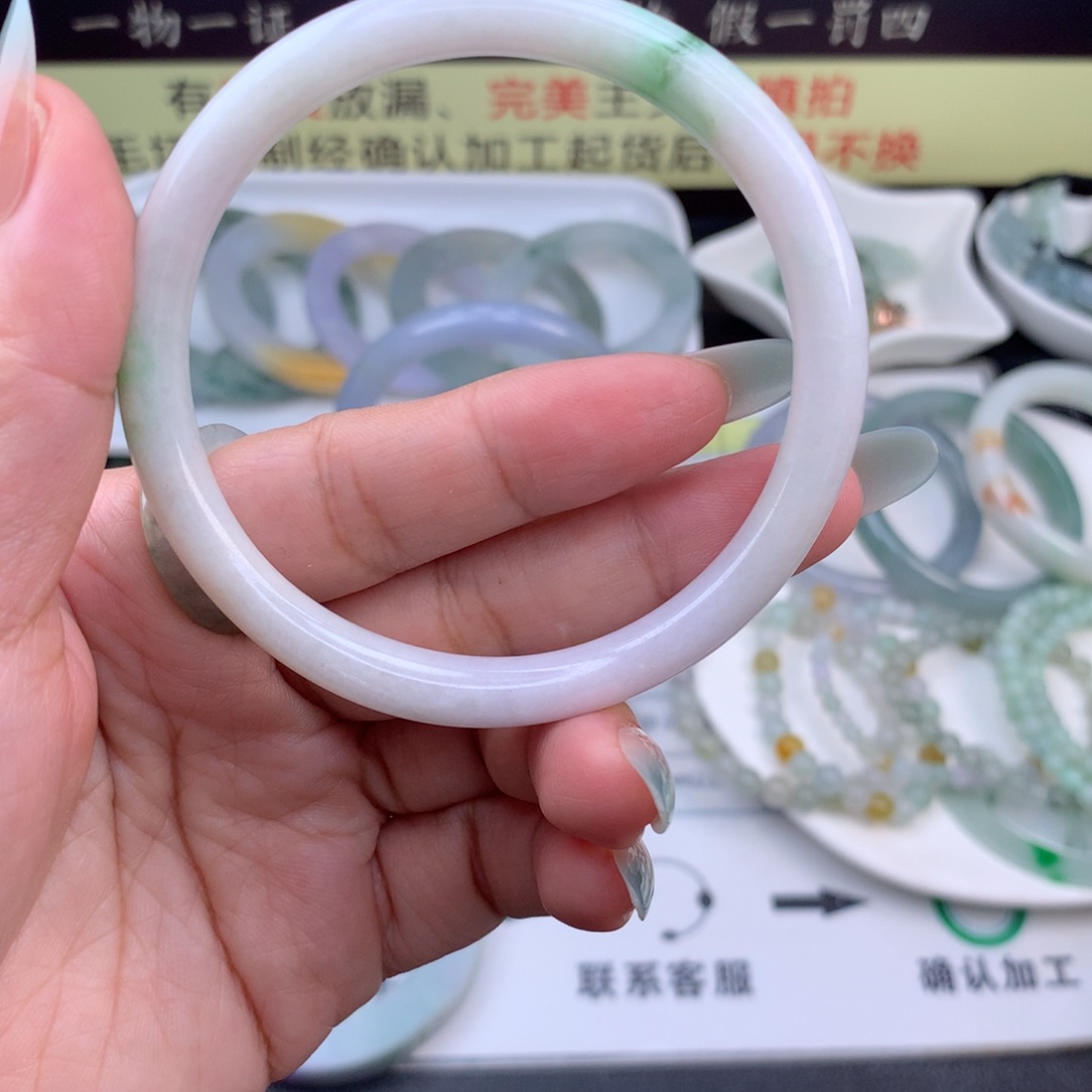 【闪购商品】未镶嵌手镯定制不退换5960定制翡翠