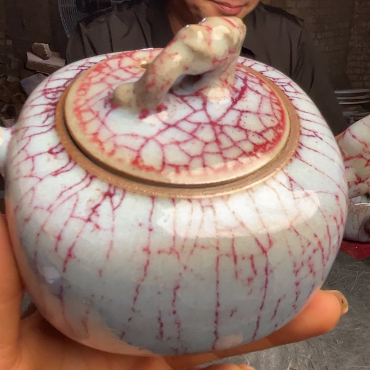 牛家钧窑牛自恒老师钧瓷壶流*