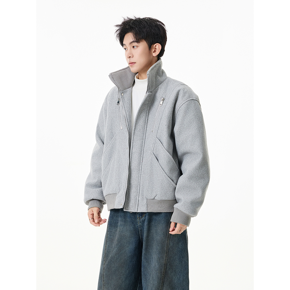 【SH潮牌】冬季新款日常轻奢双拉链美式哈灵顿宽松加厚保暖男女棉服