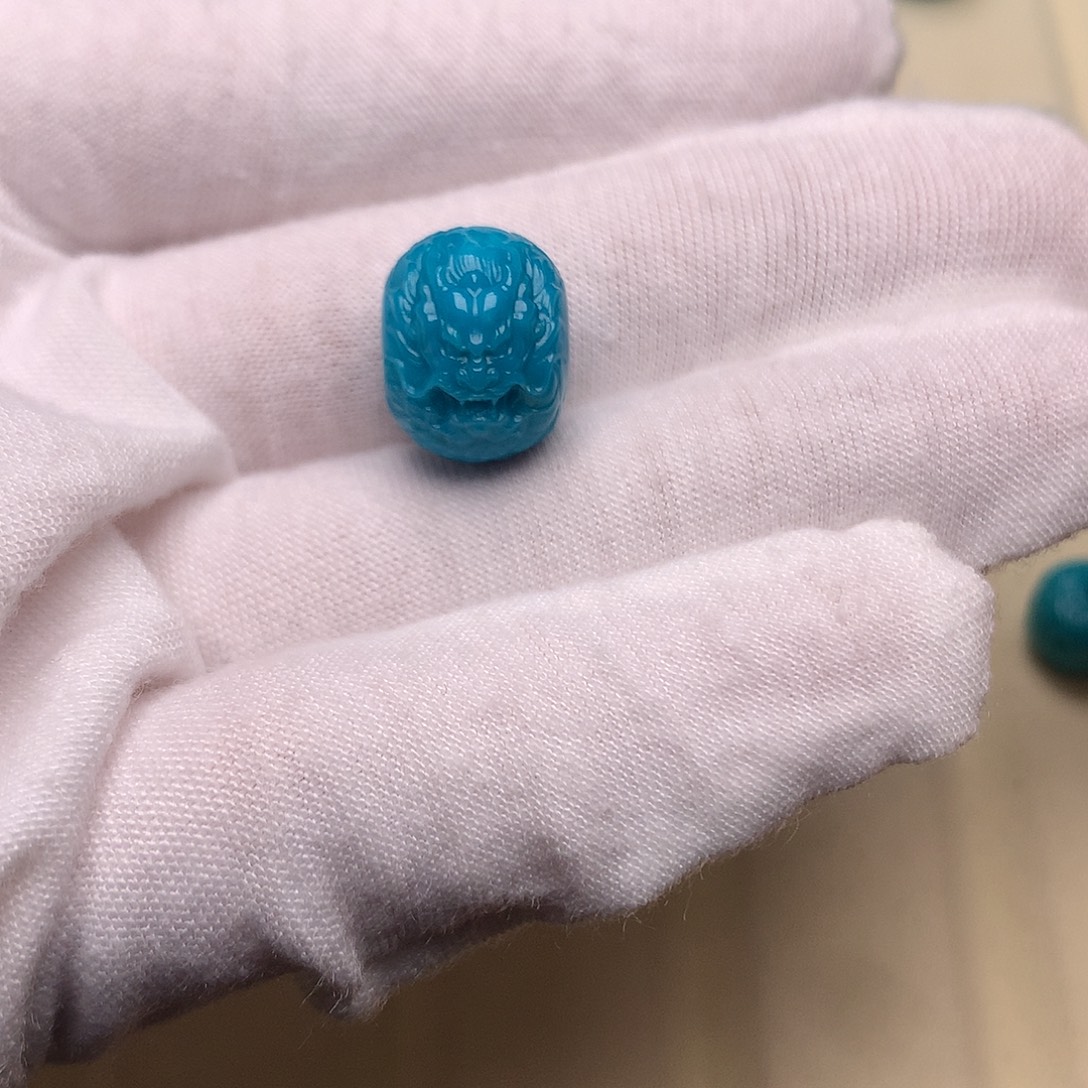 绿松石未镶嵌绿松石龙鼓珠14.5