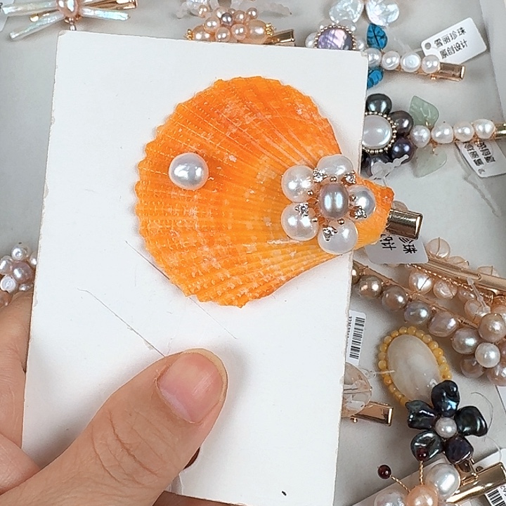 淡水珍珠发饰未镶嵌