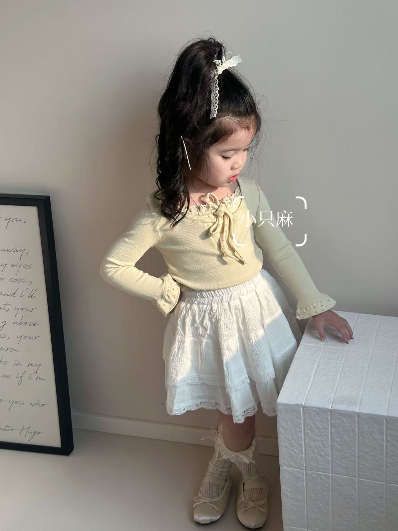 XZM-1517-儿童时尚百搭抽绳拼接打底衫（春款）