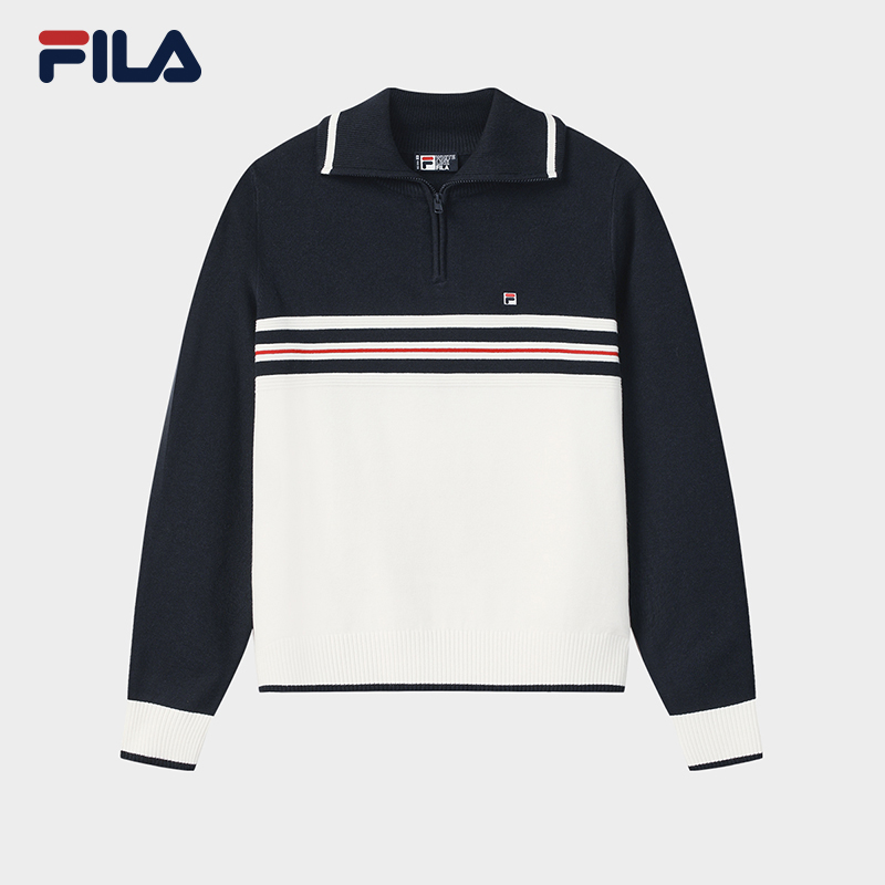 Fila/斐乐女款编织衫卫衣长袖时尚休闲翻领秋冬撞色F11W548404F