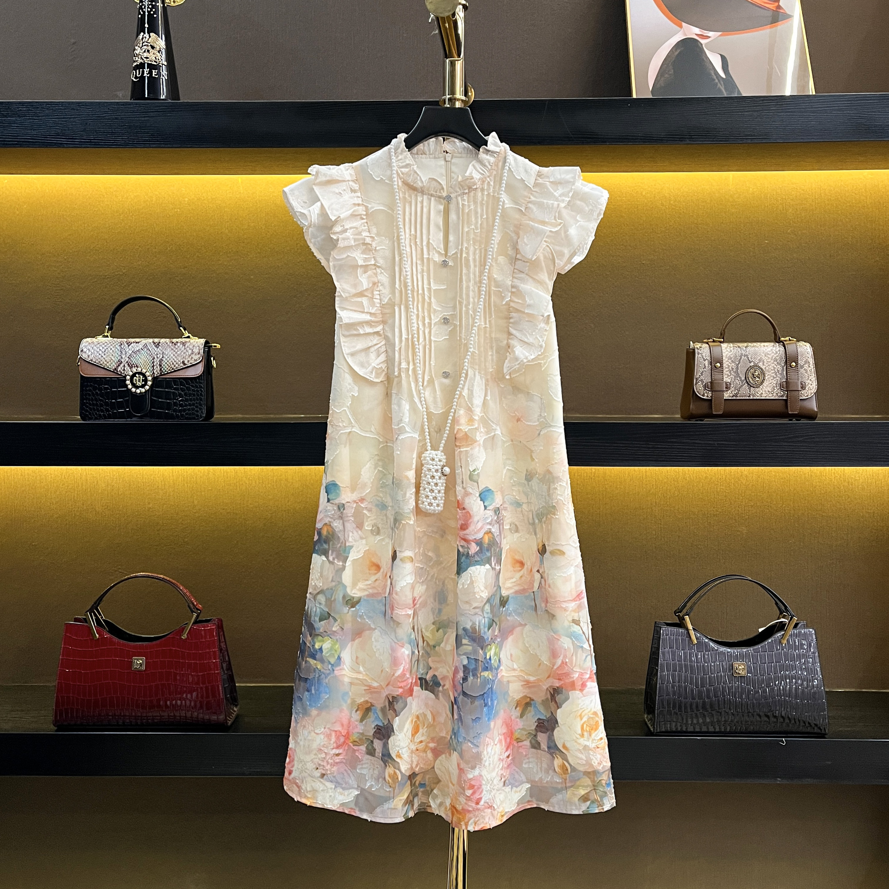 NIMOSHI【南油】新中式花卉连衣裙  9517