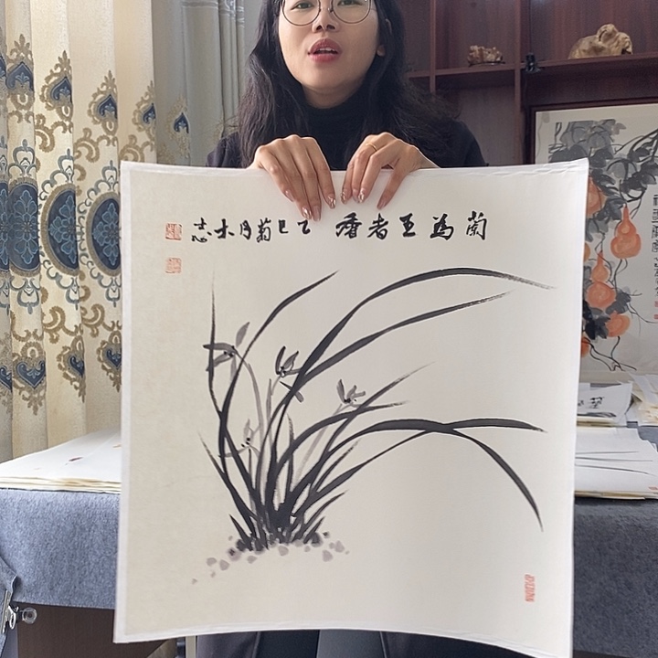 国画纯手绘国画写意作品50*50