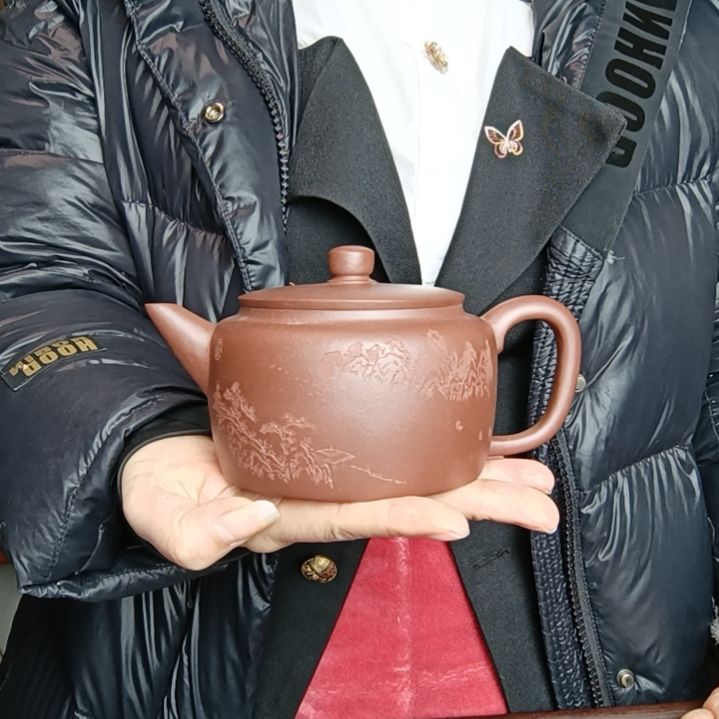 紫砂茶壶奔**翔原矿老紫泥