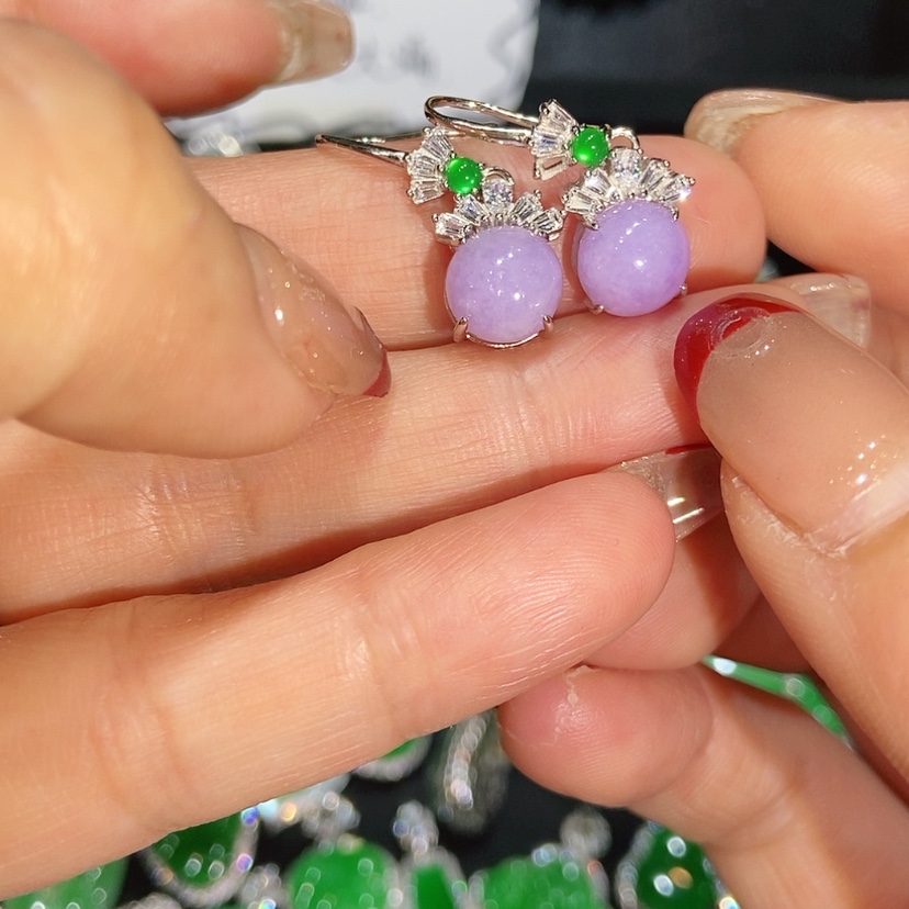 【闪购商品】翡翠耳饰未镶嵌天然翡翠