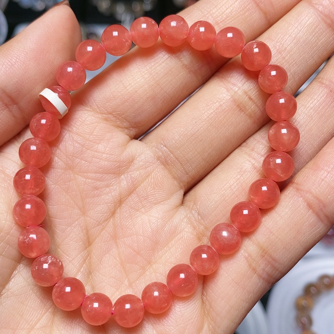 未镶嵌菱锰矿（红纹石）手串