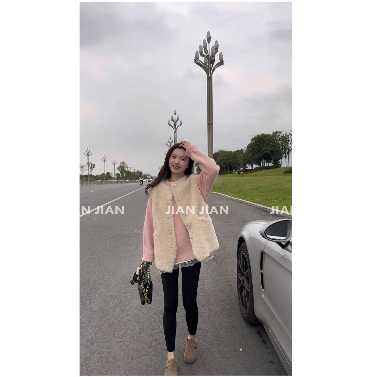 剪剪家【暖意冬日】100绵羊毛秋冬新款保暖羊毛无袖马甲S6516