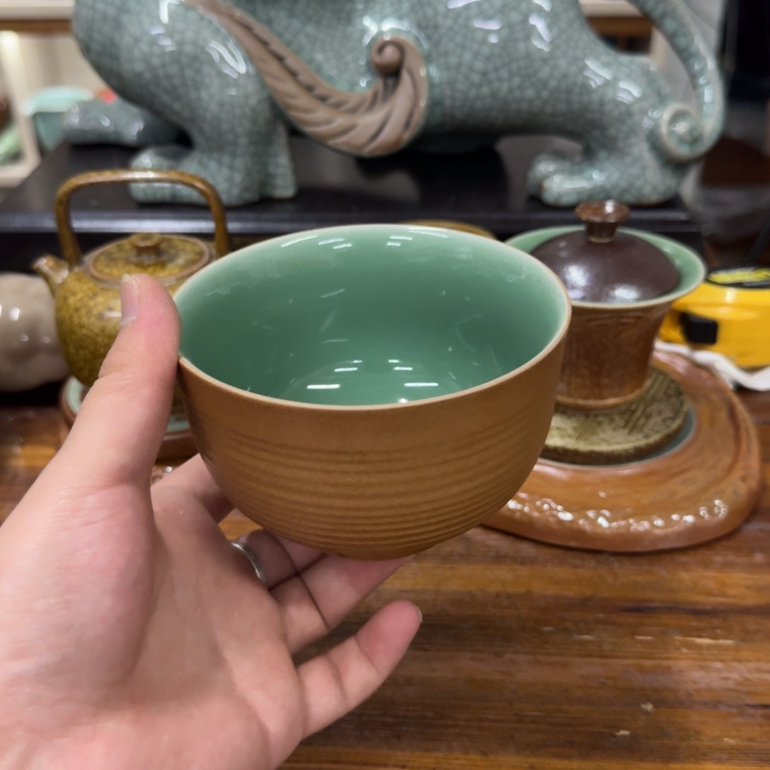 龙泉青瓷茶具微瑕5691