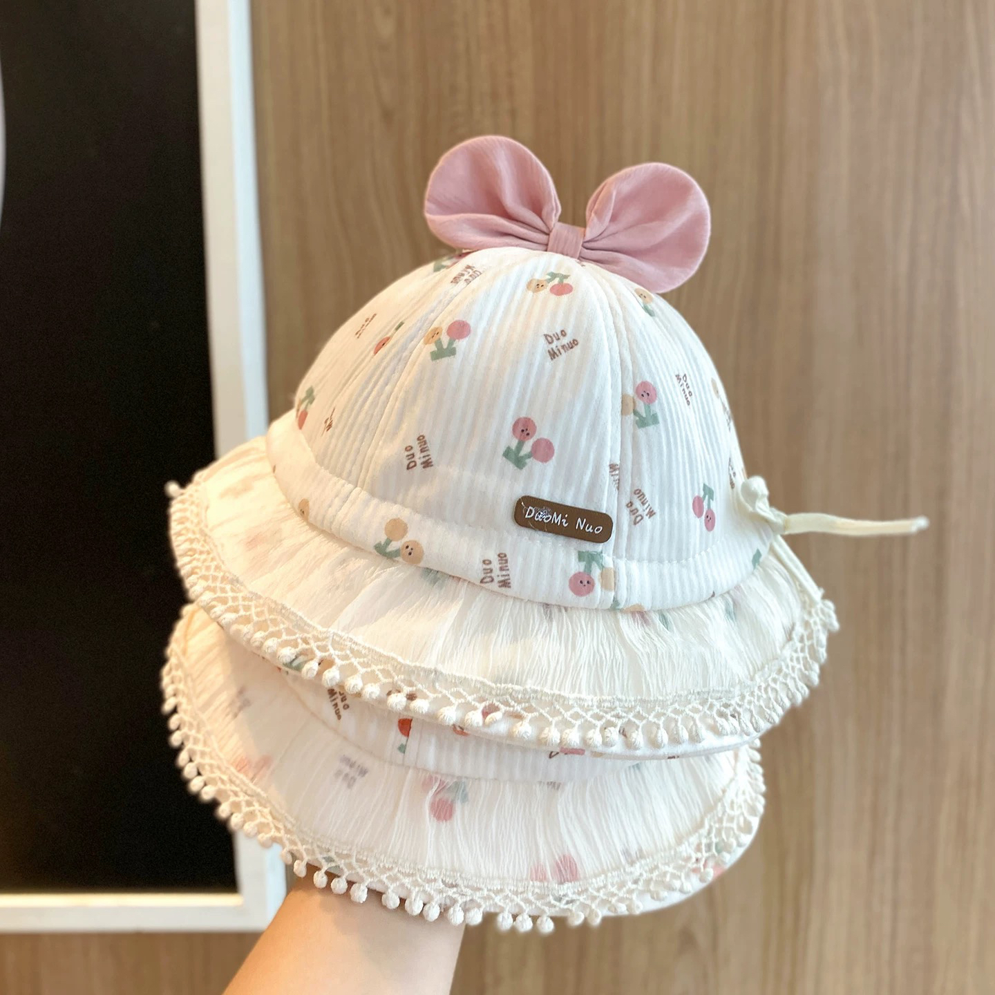 宝宝帽子韩系甜美公主春秋季儿童渔夫帽婴幼儿防风保暖遮阳盆帽秋