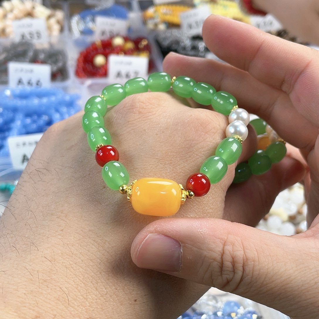 檀香木手串银S925镀金镶嵌