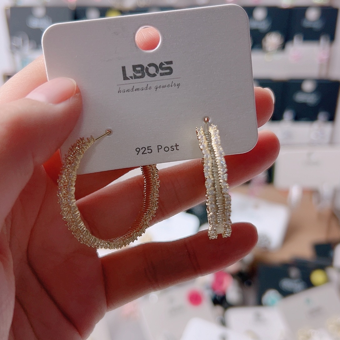 锆石纯铜合金耳环