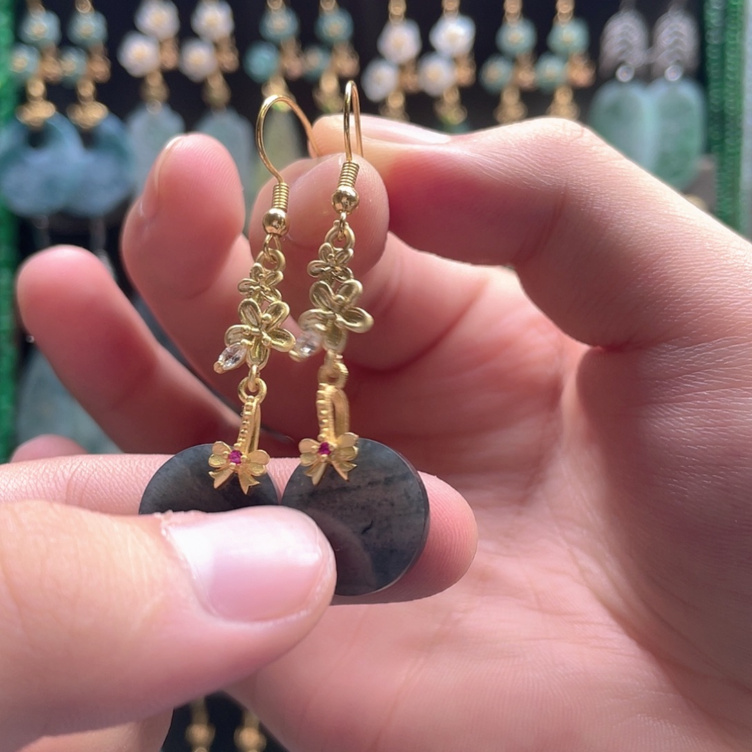 翡翠未镶嵌耳饰翡翠