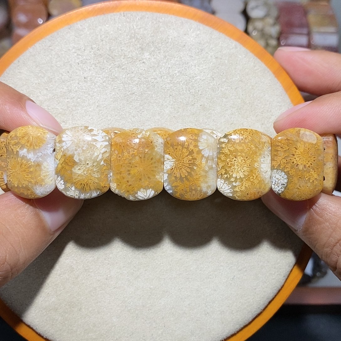 硅化珊瑚（珊瑚玉）手链未镶嵌特别88