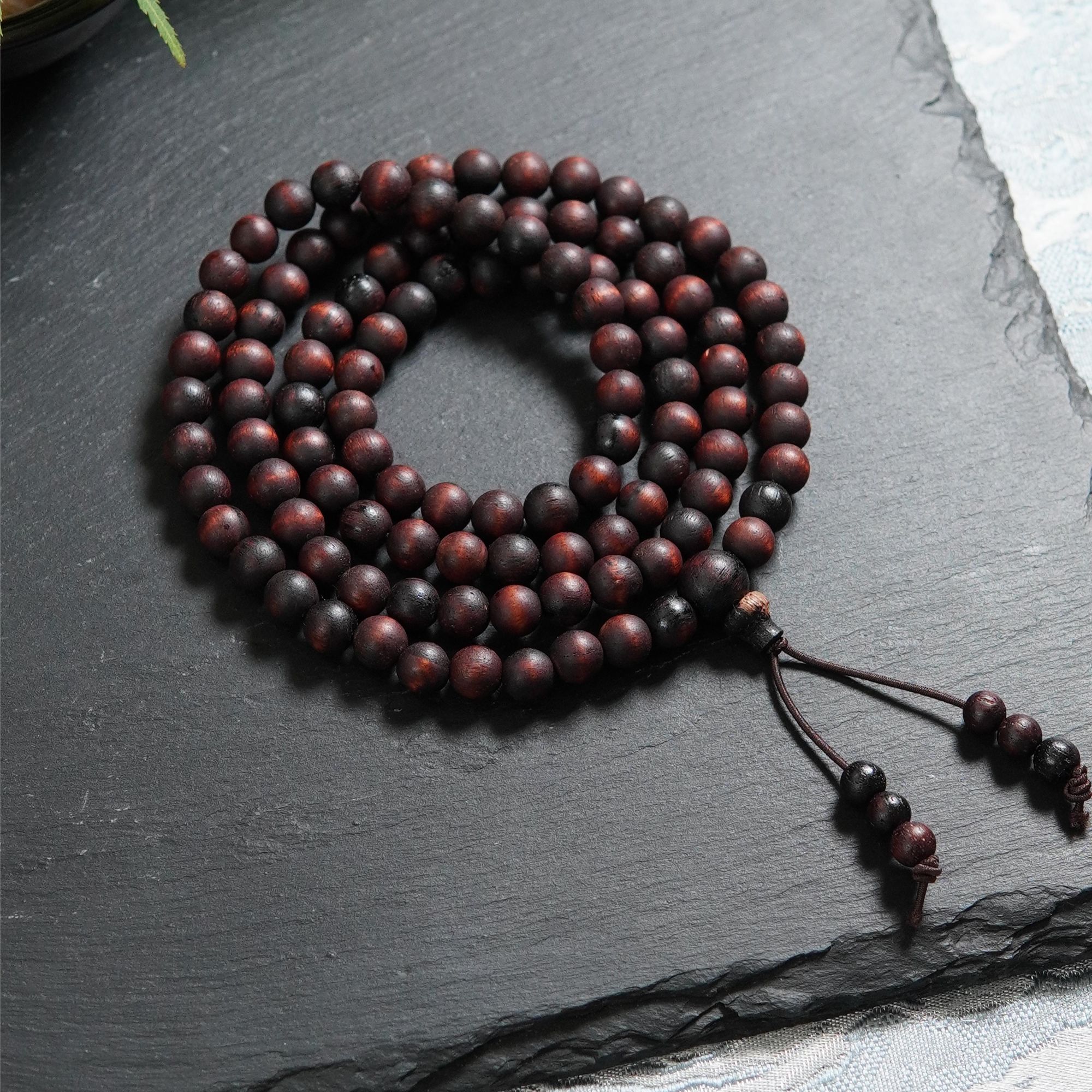 天然缅甸紫棋一线天降真香6mm108颗/4mm216颗念珠手串