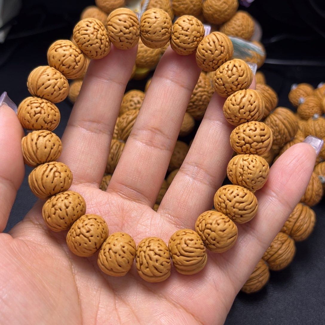 桃核吊坠14+纽扣手串