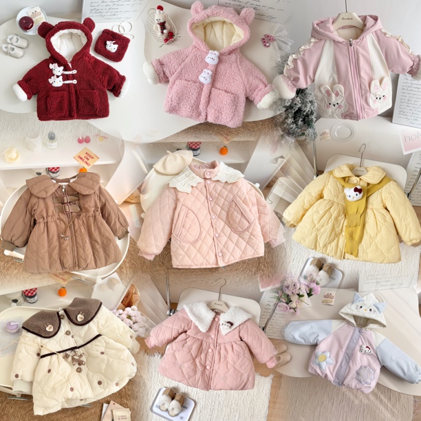 【哆米】女童2025新款冬装女宝宝加厚棉衣外套小童洋气棉衣