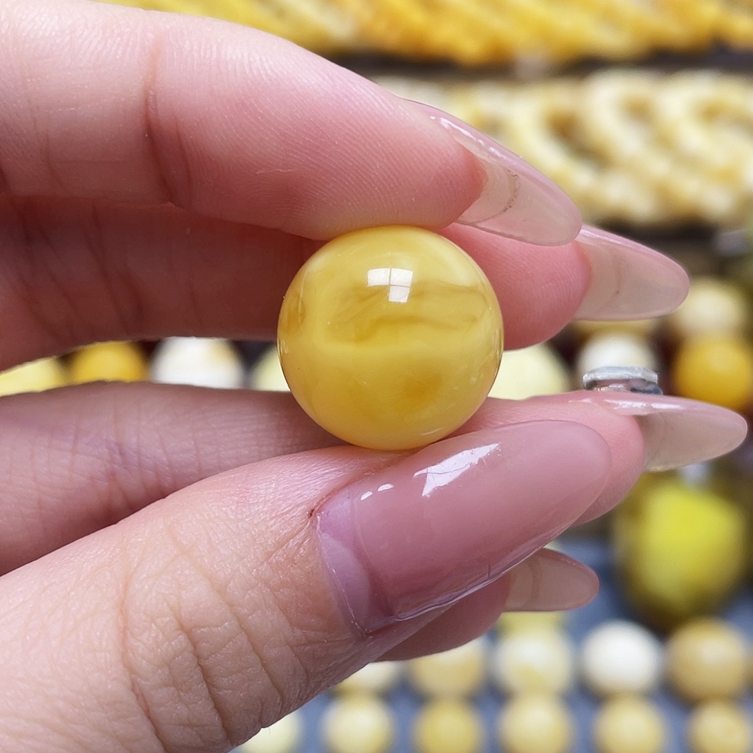未镶嵌琥珀裸石16.6mm圆珠
