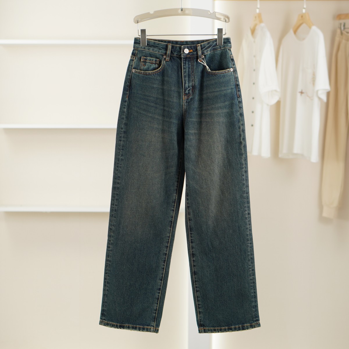 麦迪尚品 5042767 春秋时尚百搭哈伦直筒裤品牌撤柜女装折扣