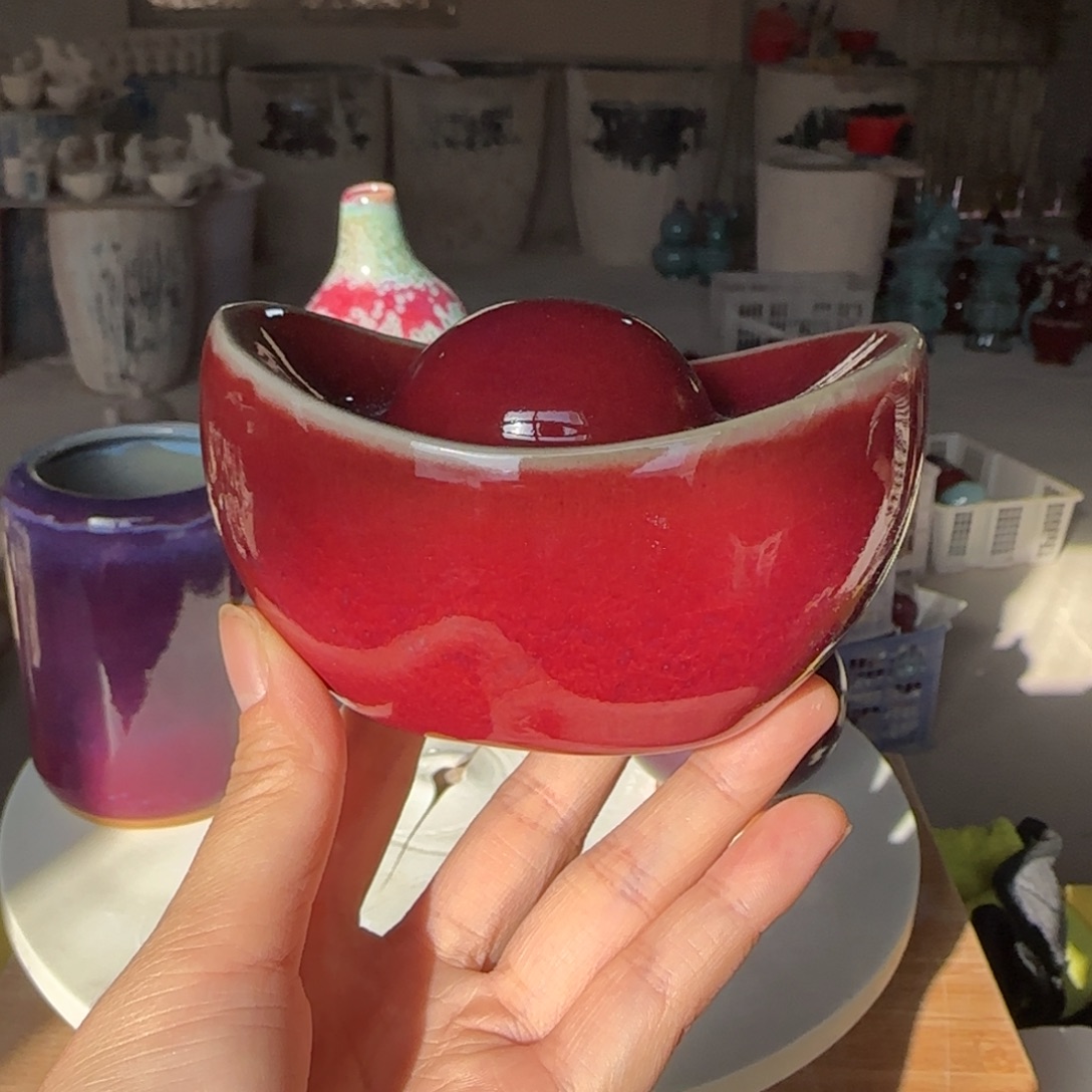 摆件陶郑家钧窑摆件微瑕