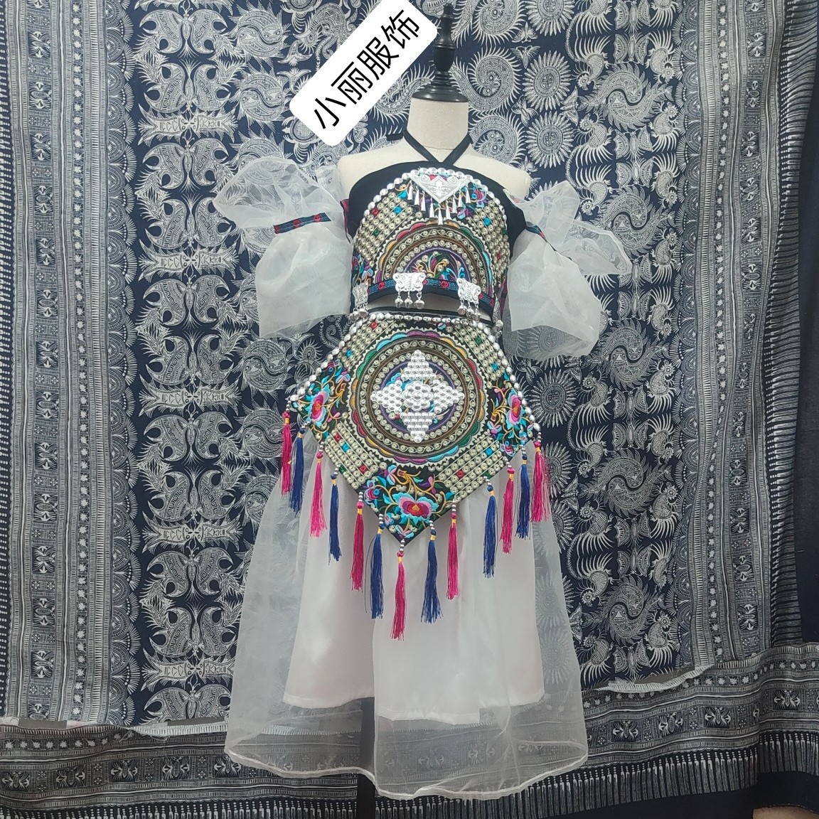 民族风服装套装苗族夏季演出服流苏女公主刺绣