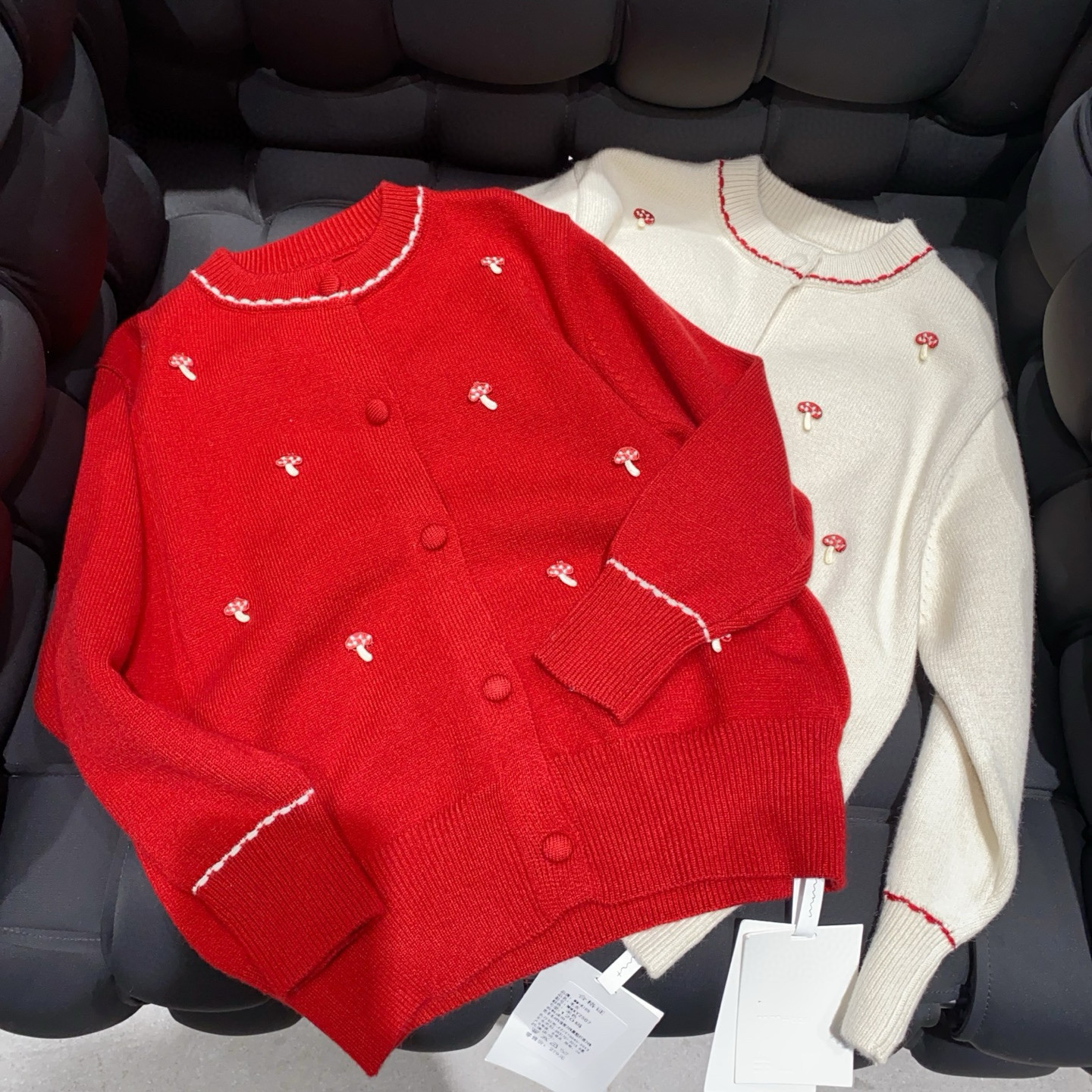 【haobaby】手工蘑菇开衫毛衣2507