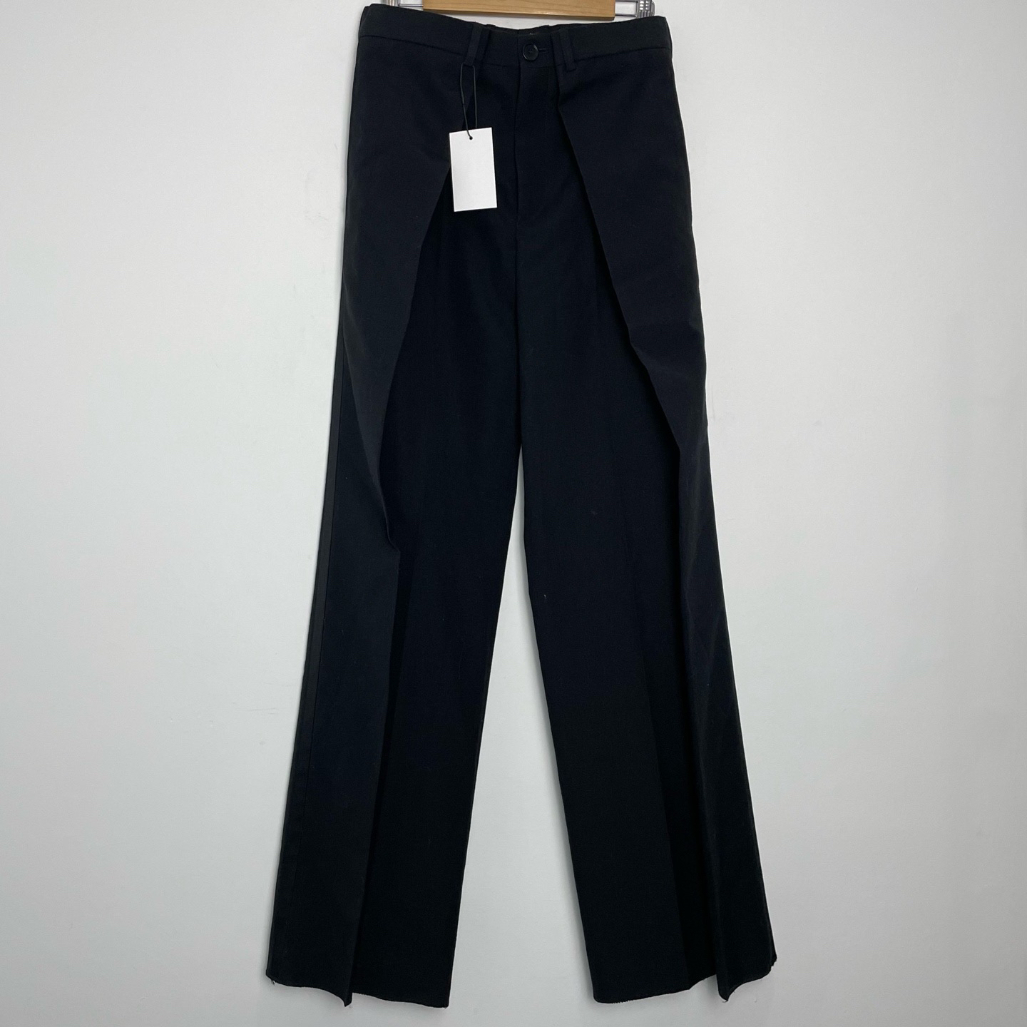 未使用 Balenciaga/巴黎世家 （vd）褶饰羊毛阔腿四腿西装裤0665