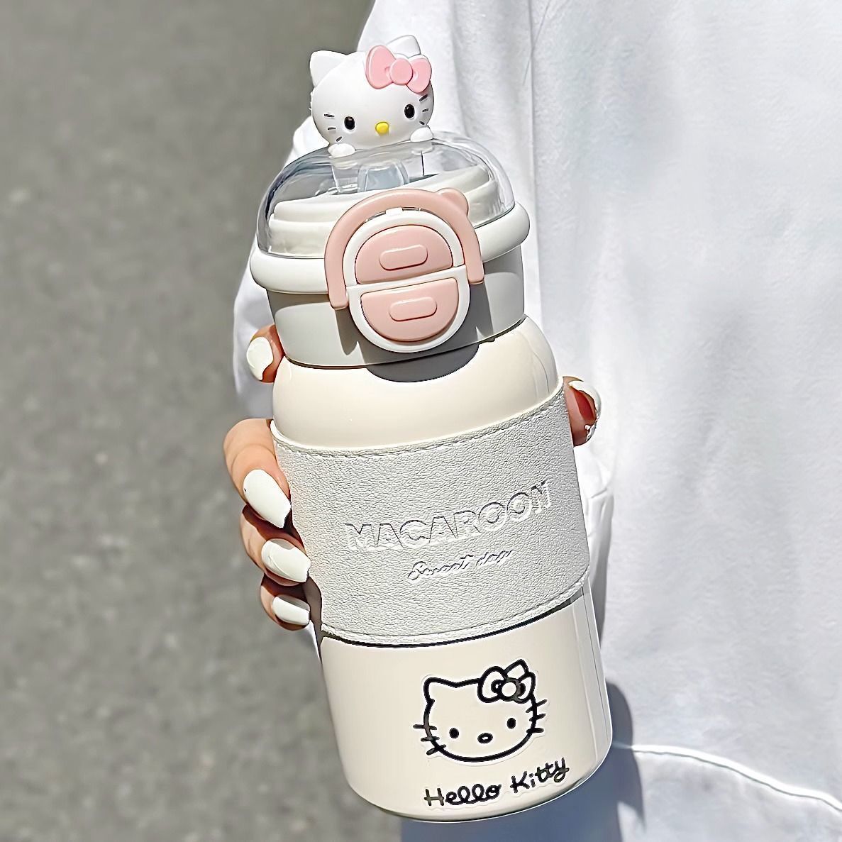 Hello Kitty可爱水杯学生高颜值吸管保温杯316不锈钢新款便携杯子