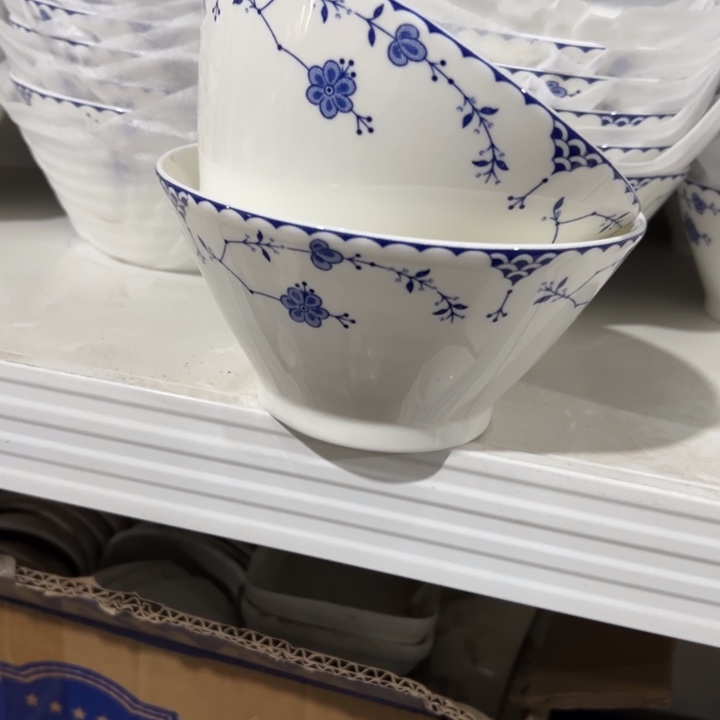 库存尾货唐草六寸碗一对口径15