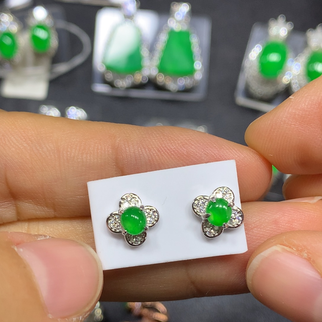 定制翡翠银S925镶嵌买断不退