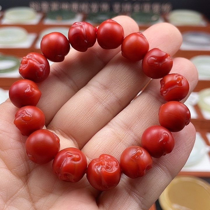 南红玛瑙手链未镶嵌混***玉